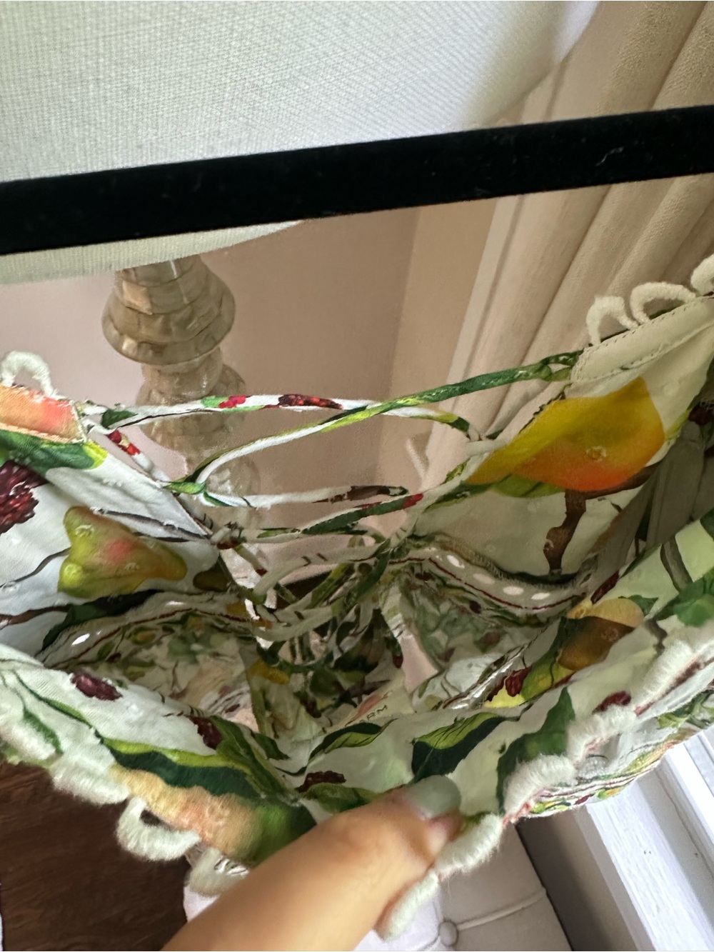 Farm Rio White Lemon Pear Berry Print Blouse - Picture 4 of 7